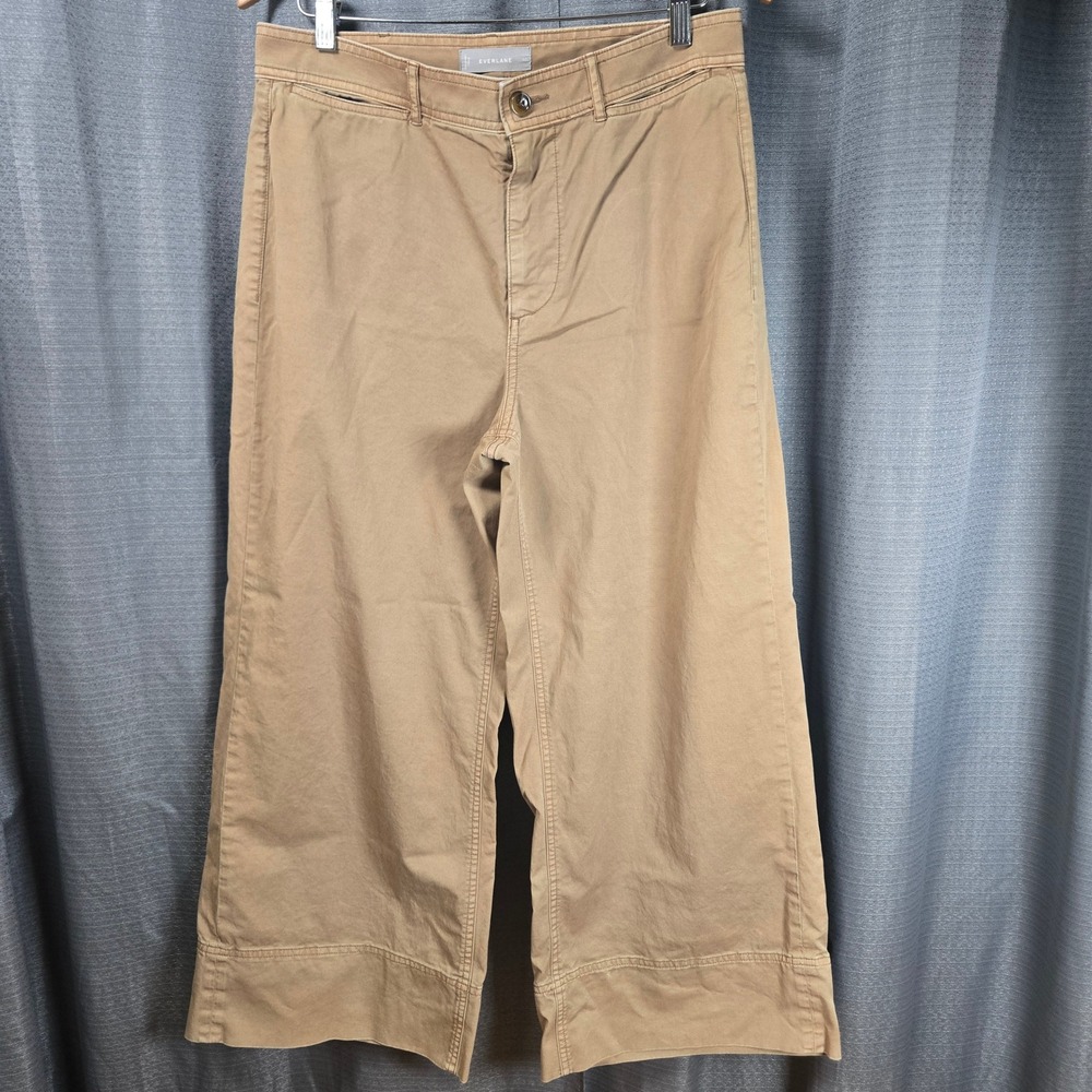 EVERLANE Wide Leg Chino Pants Women's Size 10 Cropped Brown